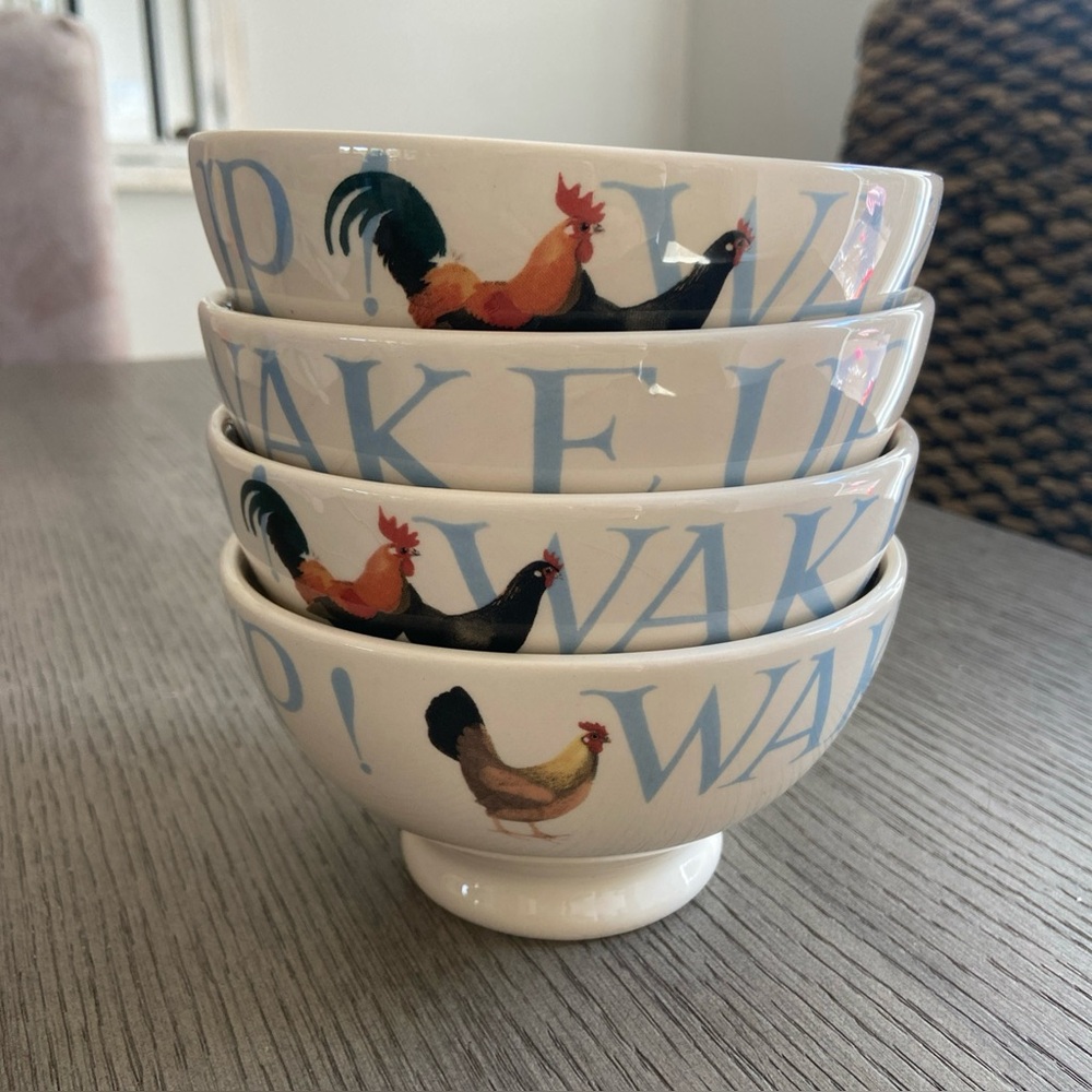 Emma Bridgewater RARE Wake Up Rise & Shine French Bowl Set Of 4